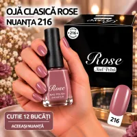 Ojă clasică Rose 12 ml - Nuanța 216 - Set 12 bucăți