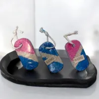 Piatra ponce pentru călcâie - model colorat cu șnur