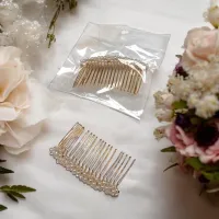 Pieptăn de păr elegant cu perle - model auriu - accesoriu de mireasă/coafuri speciale