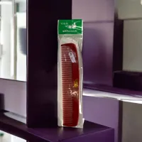 Pieptan profesional pentru bărbați visiniu - model drept cu dinti fini