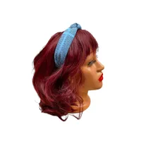 Coroniță textilă tip bentiță - model imprimat nod decorativ