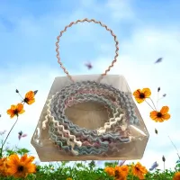 Coroniță ondulată din plastic cu material textil - model pastel