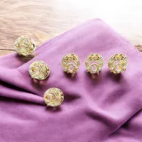 Set 12 clești de păr metalici cu pietre transparente G231