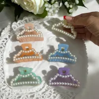 Clești de păr cu perlute cod D177 set 12 bucăți - design fashion color pastel
