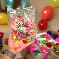 Clestisori de păr colorati cod D87 set 100 bucăți diverse modele pentru copii si coafuri creative
