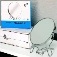 Oglinda cosmetica foarte mare cu suport metalic 20 cm model dublu față rotativa 8
