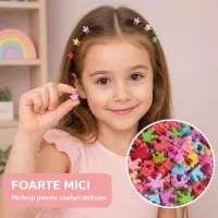 Set mini cleștișori de păr - 100 bucățiset pentru fetițe