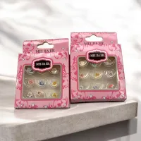 Set flori acrilice 3D pentru decor unghii - 12 bucăți/cutie