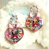 Set Accesorii Păr în Cutie Inimă tip gentuța - elastice și clame colorate