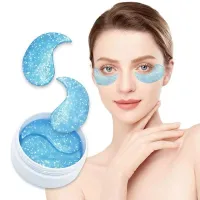 Ushas Glitter Eye Mask cu Acid Hialuronic - 60 plasturi hidrogel pentru ochi, 1.4 g bucata HA484