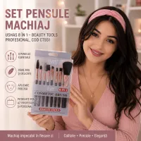 Set pensule machiaj USHAS CT551 8 in 1 pentru makeup profesional