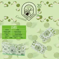 Șervețele demachiante Coconut USHAS HA596, 30 bucăți