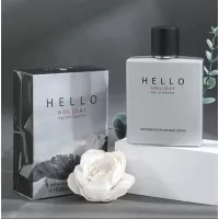 Parfum eau de toilette 100 ml cu design argintiu elegant pentru cadou