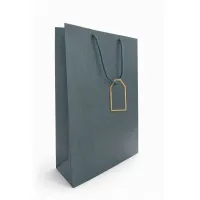 Punga cadou premium verde petrol 42x30x12 cm cu eticheta eleganta