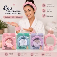 Set Spa pentru Îngrijire Facială cu Bentită și Manșete Pufoase