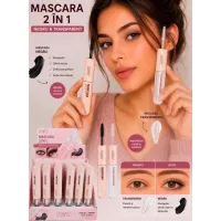 Rimel 2 in 1 negru si gel transparent pentru gene si sprâncene Ushas UMA007