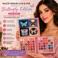 Paletă IGOODCO Butterfly Edition IG3097, 60 farduri, 3 contouring și 3 blush