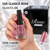 Ojă clasică Rose 12 ml - Nuanța 05, set 12 bucăți