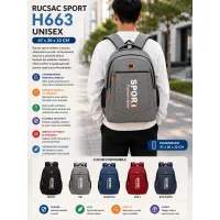 Rucsac sport unisex H663 - 47x30x22 cm, poliester, culori mixte