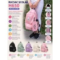 Rucsac școlar H650 44x30x14 cm din poliester