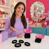 Set 48 Elastice Negre pentru Păr