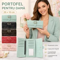 Portofel pentru damă 20 x 10 cm - 10 spații carduri