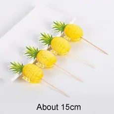 Set 12 Bețișoare Decorative Ananas cu Artificii Colorate, 15 cm