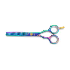 Foarfecă profesională de filat dublă cu finisaj rainbow