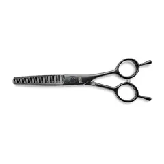 Foarfecă profesională de filat neagră One Group cu lame zimțate