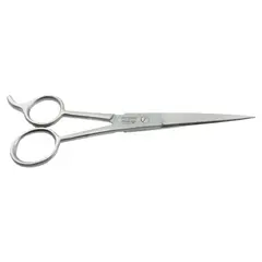 Foarfecă profesională mare de tuns din inox, cu lame drepte ultra-ascuțite și coadă pentru deget, pentru frizeri și saloane