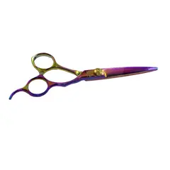 Foarfecă de tuns degrade multicolor 6.0 cu lame profesionale și mâner ergonomic