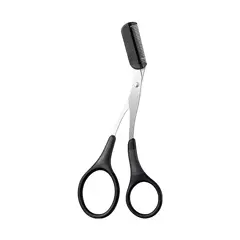 Forfecuță pentru sprâncene cu pieptăn integrat, lame inoxidabile