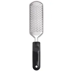 Răzuitor pentru călcâie din inox cu mâner negru ergonomic