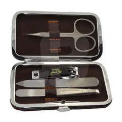 Trusă de manichiură 76811 cu 4 piese din inox în husă metalică compactă
