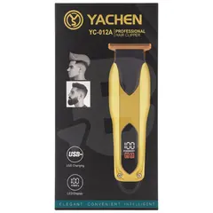 Mașină de tuns profesională YACHEN YC-012A cu lamă T, afișaj LED și încărcare USB