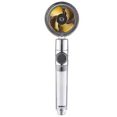 Pară de duș cu presiune înaltă Turbo, cap rotativ tip elice, filtru anticalcar integrat, buton Start/Stop, 26 cm