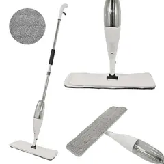 Mop cu pulverizator Spray Mop cu mâner și burete, rezervor 360 ml, cap plat, microfibră