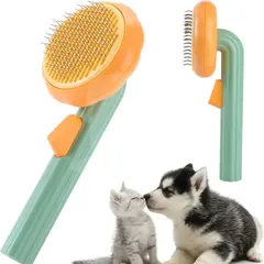 Perie automată pentru îndepărtarea părului de animale, cu buton de autocurățare, pentru pisici și câini