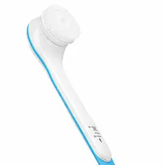 Perie de duș rotativă pentru corp Spin Spa 5 în 1, masaj și exfoliere, 5 accesorii interschimbabile, ABS, 36 cm, alb-albastru