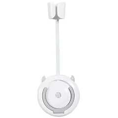 Suport rotativ pentru uscător de păr, unghi reglabil, rotație 360°, autoadeziv, alb/gri