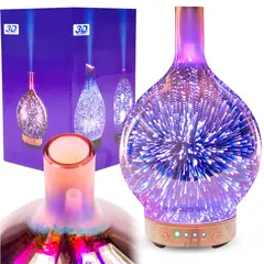 Umidificator de aer Freya cu aromaterapie și iluminare 3D RGB, 24×14×14 cm