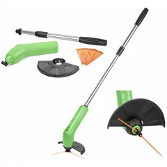Trimmer electric portabil ZipTrim cu mâner extensibil, apărătoare și coliere din plastic pentru grădină