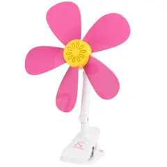 Ventilator mini CONGCHAO Model 399 roz cu design floare și clemă
