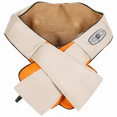 Aparat pentru masaj cervical și umeri cu încălzire, masaj 3D tip shiatsu, 16 capete de masaj