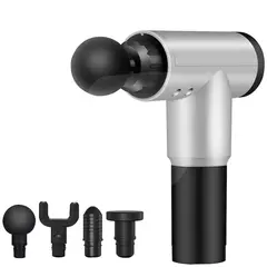 Aparat de masaj profesional anticelulitic Fascial Gun cu 4 capete și vibrații