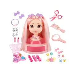 Cap de păpușă Veitch Fairytales cu 19 accesorii pentru coafat și machiaj