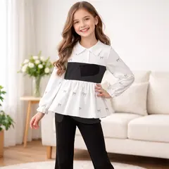 Set haine fete alb-negru prezentare purtare completă