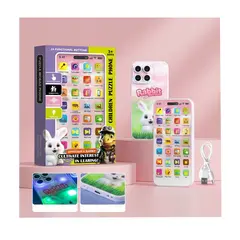 Telefon Jucărie Educativ pentru Copii cu Ecran Tactil, Lumini și Muzică, 28 de Funcții Interactive