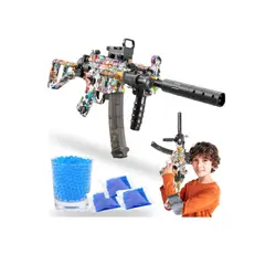 Pistol automat cu bile de gel MP5 electric, cu baterie reîncărcabilă și ochelari de protecție, set complet