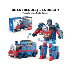 Tren-Robot 2 în 1 cu transformare automată din locomotivă în robot